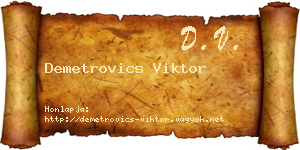 Demetrovics Viktor névjegykártya
