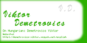 viktor demetrovics business card
